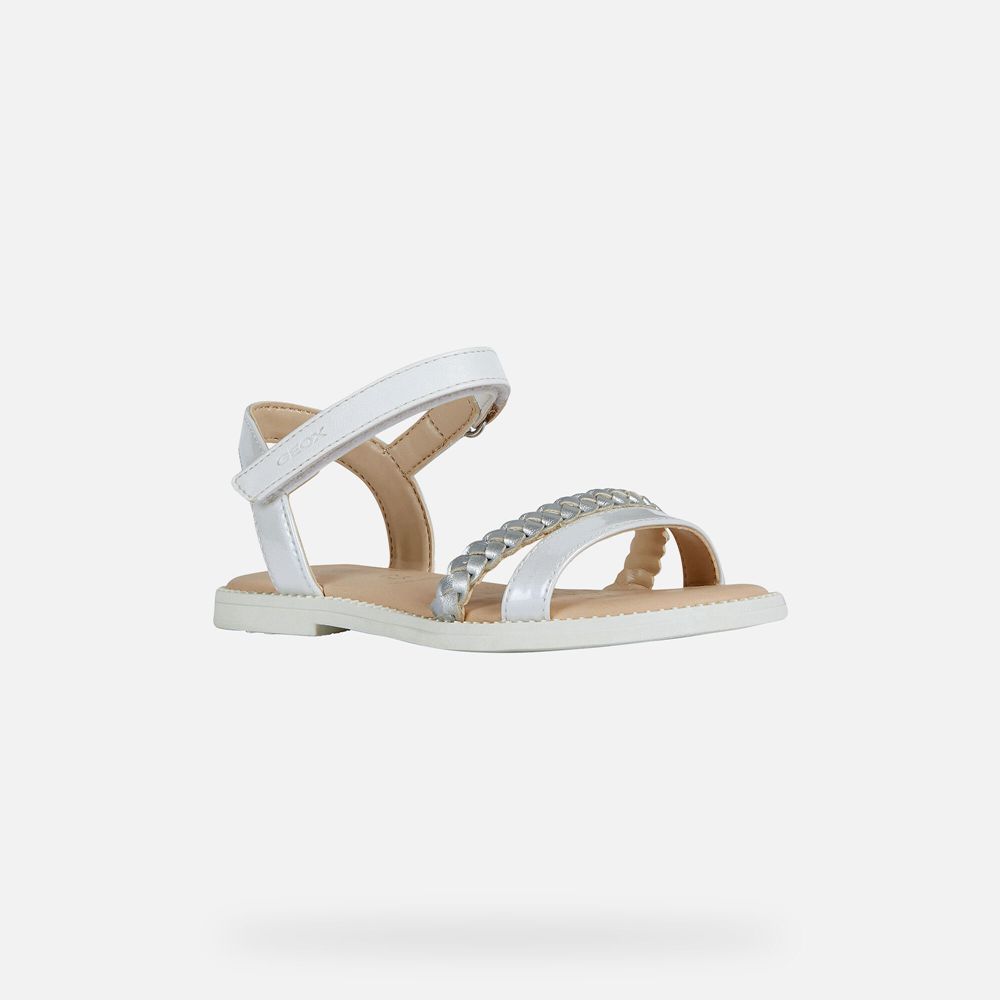 Geox Sandals White Karly - Geox Girls Shoes - OSXUGQ018